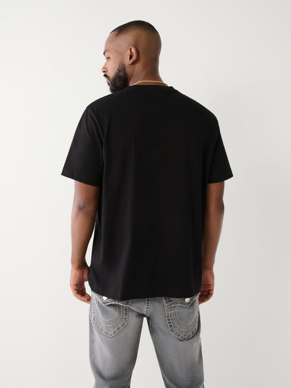 True Religion T-Shirt Relaxed Old Skool Jet Black