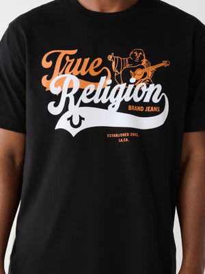 True Religion T-Shirt Relaxed Old Skool Jet Black-True Religion