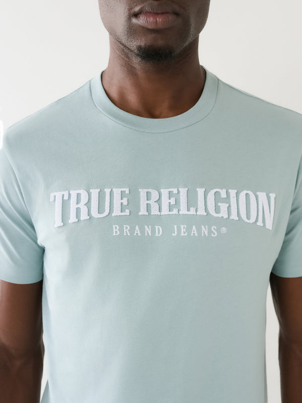 True Religion Pile Arch Logo T-Shirt Dusty Blue