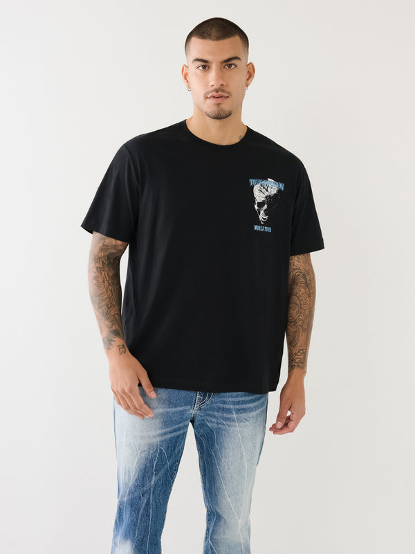 True Religion Relaxed Skull T-Shirt Jet Black