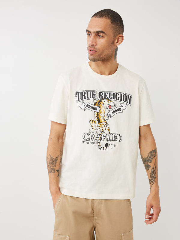 True Religion Relaxed Tiger T-Shirt Optic White