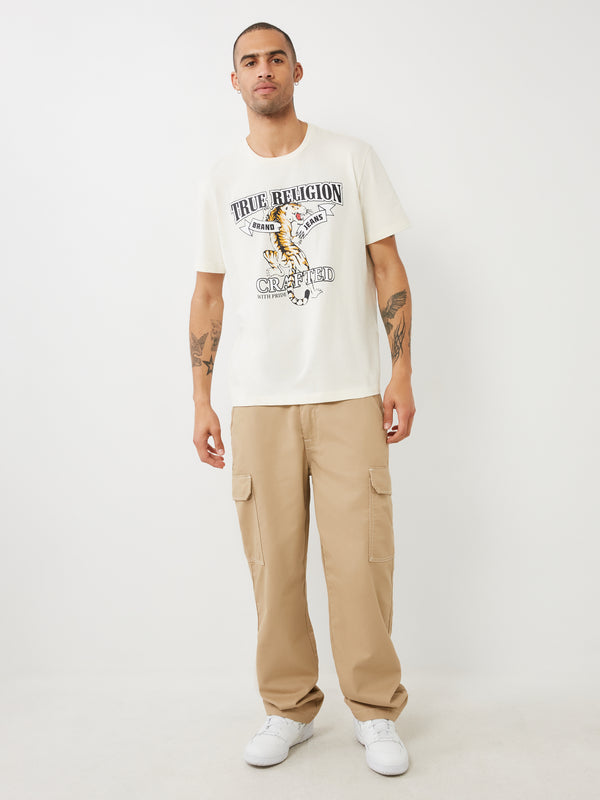 True Religion Relaxed Tiger T-Shirt Optic White