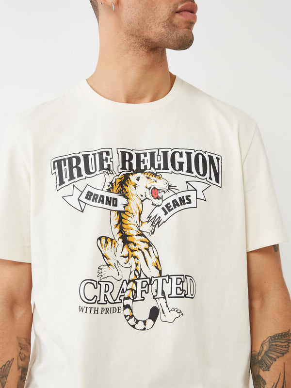 True Religion Relaxed Tiger T-Shirt Optic White