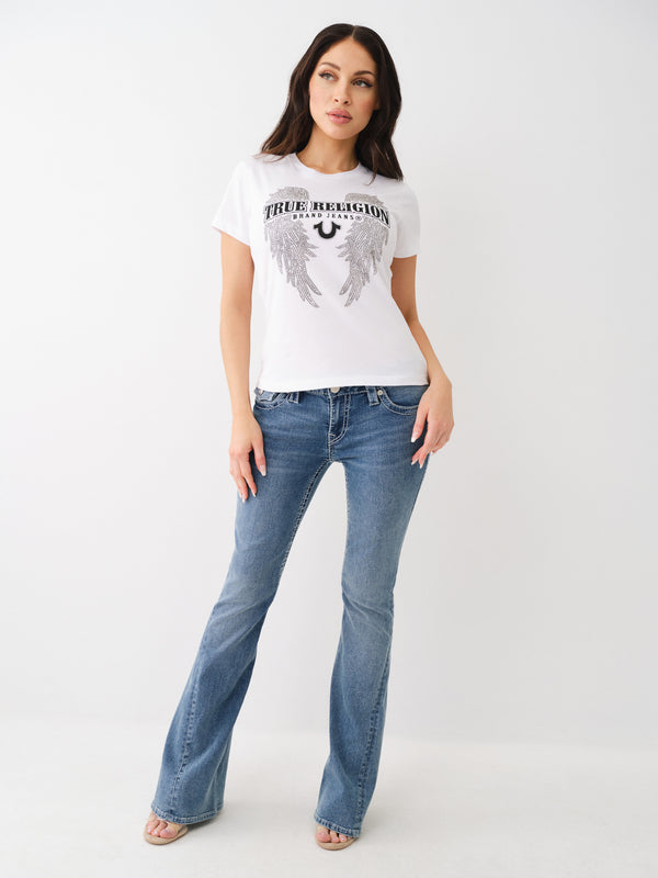 True Religion Crystal Wings T-Shirt Optic White