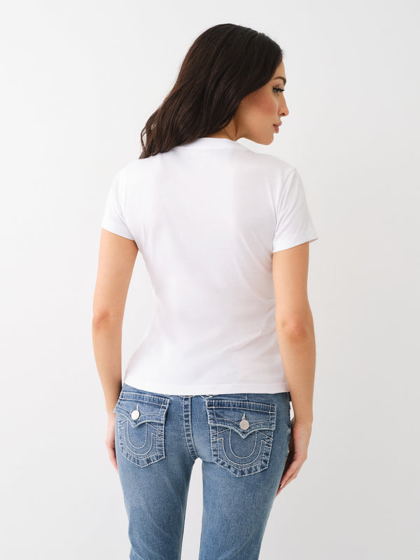 True Religion Crystal Wings T-Shirt Optic White