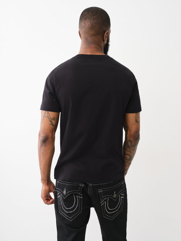 True Religion Paisley T-Shirt Flock Jet Black