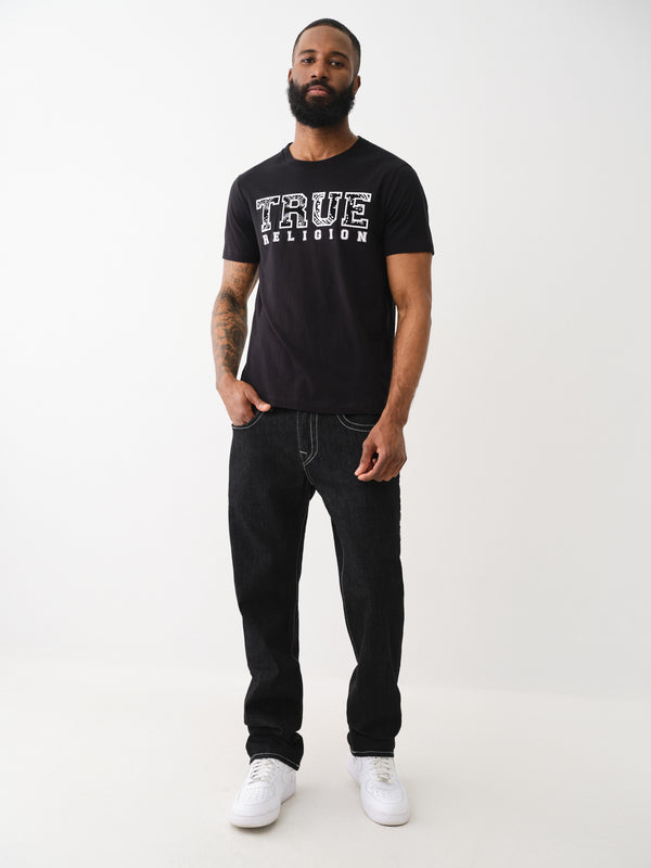 True Religion Paisley T-Shirt Flock Jet Black