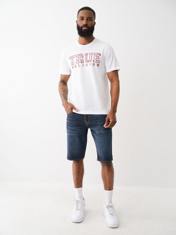 True Religion Paisley T-Shirt Flock Optic White