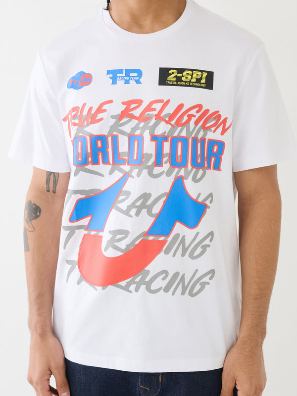 True Religion Relaxed T-Shirt Tr Racing Optic White