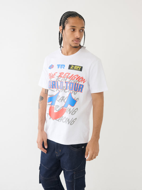 True Religion Relaxed T-Shirt Tr Racing Optic White