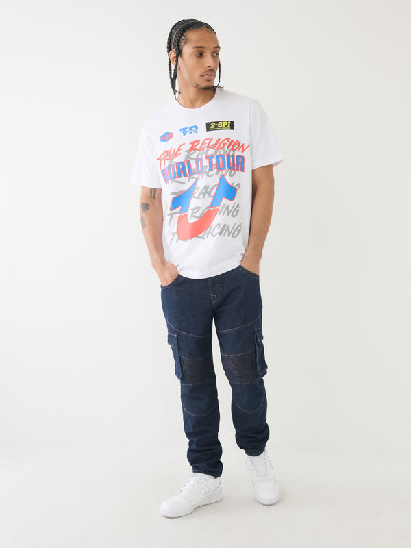 True Religion Relaxed T-Shirt Tr Racing Optic White