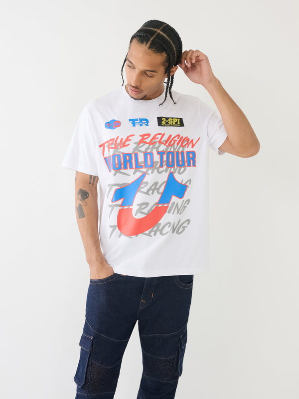 True Religion Relaxed T-Shirt Tr Racing Optic White