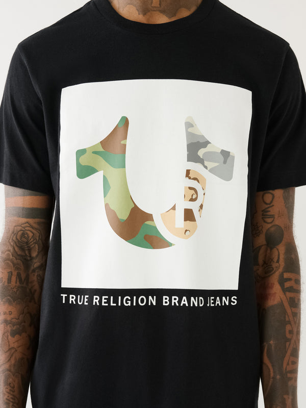 True Religion Multi Camo T-Shirt Jet Black