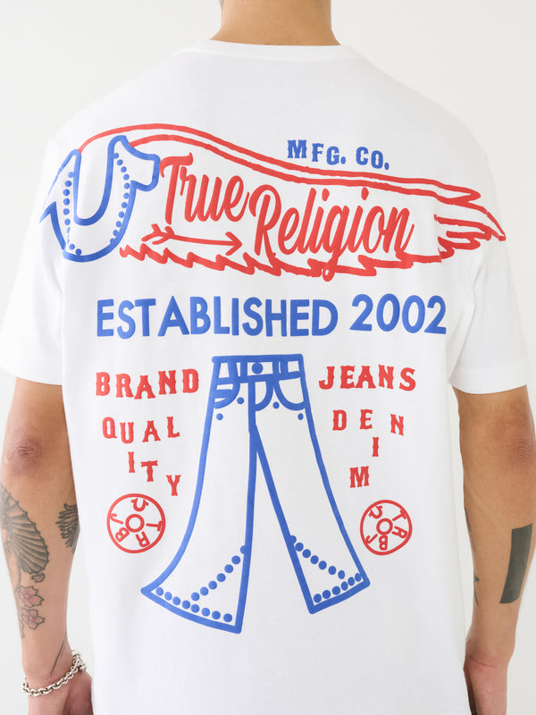 True Religion Relaxed T-Shirt Denim Puff Optic White