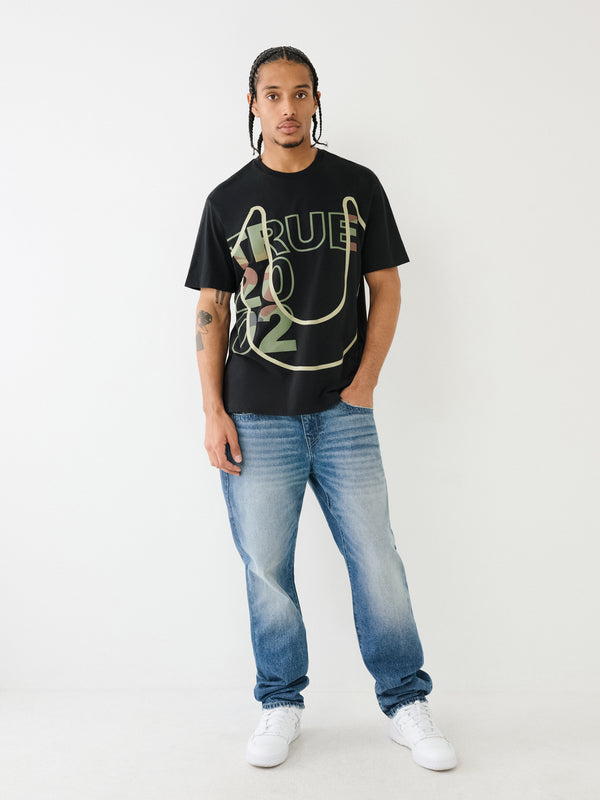 True Religion Relaxed T-Shirt True 2002 Camo Jet Black