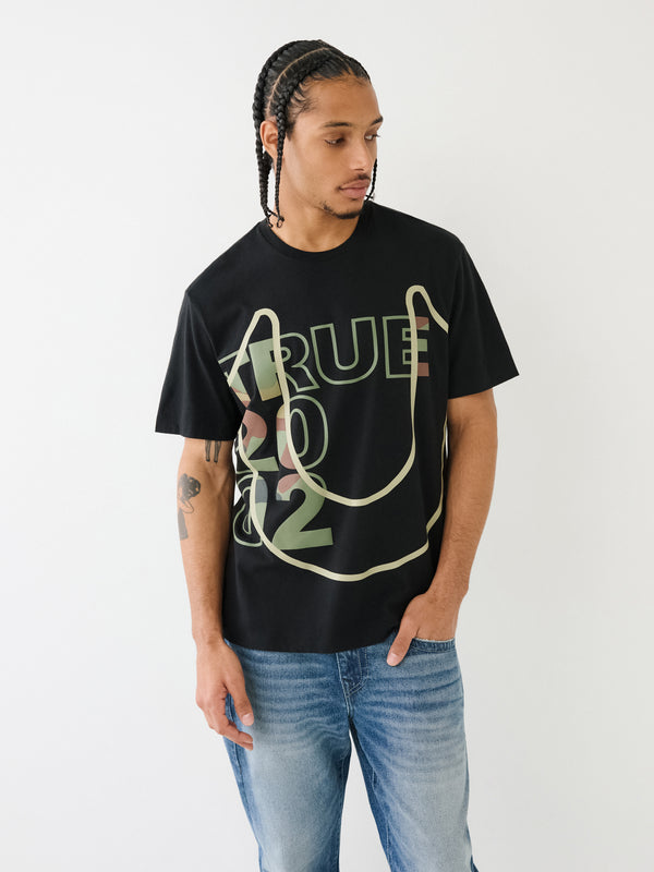 True Religion Relaxed T-Shirt True 2002 Camo Jet Black