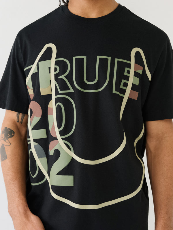 True Religion Relaxed T-Shirt True 2002 Camo Jet Black