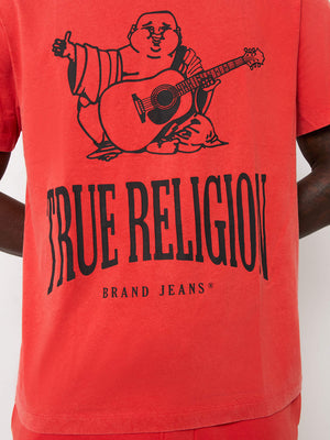 True Religion Crackle Vintage T-Shirt Washed Red-True Religion