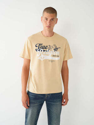 True Religion T-Shirt Relaxed Old Skool Semolina-True Religion