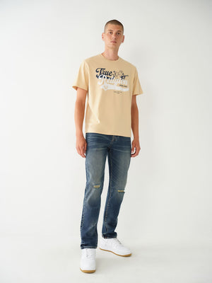 True Religion T-Shirt Relaxed Old Skool Semolina-True Religion