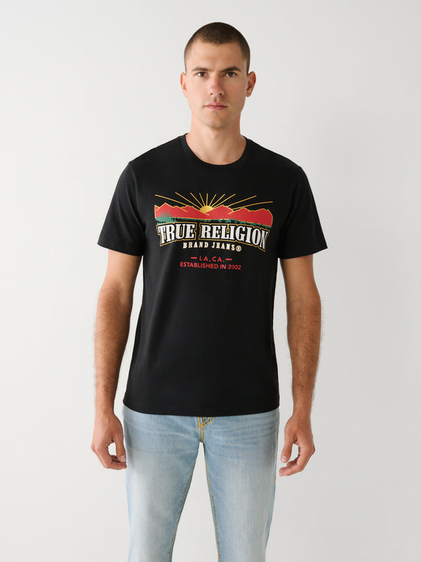 True Religion Explore T-Shirt Arch Logo Jet Black