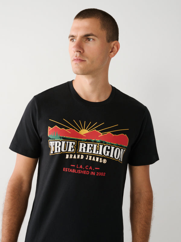 True Religion Explore T-Shirt Arch Logo Jet Black