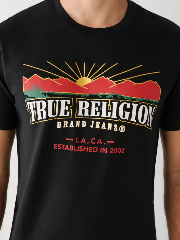 True Religion Explore T-Shirt Arch Logo Jet Black