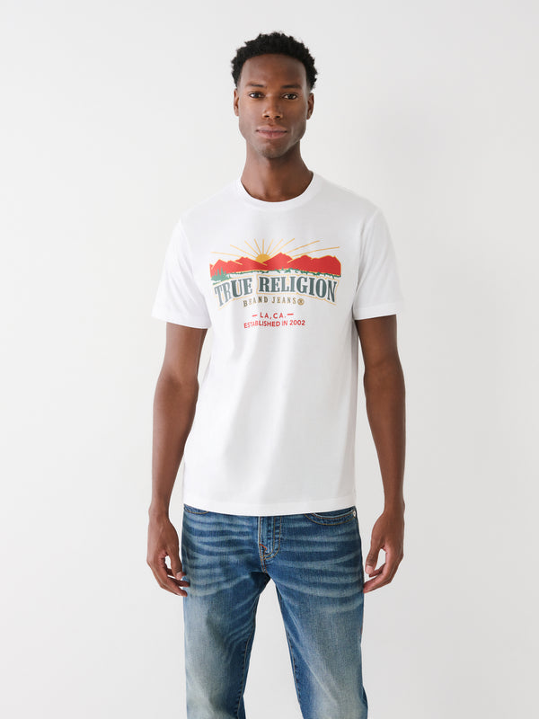 True Religion Explore T-Shirt Arch Logo Optic White