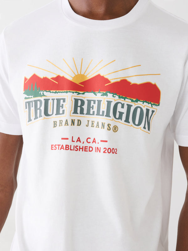 True Religion Explore T-Shirt Arch Logo Optic White