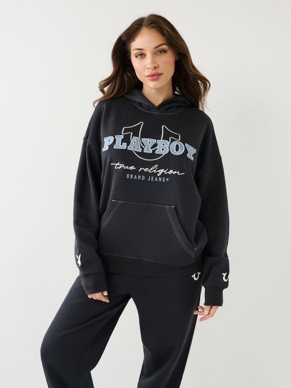 True Religion Playboy Hoodie Fleece Dark Navy