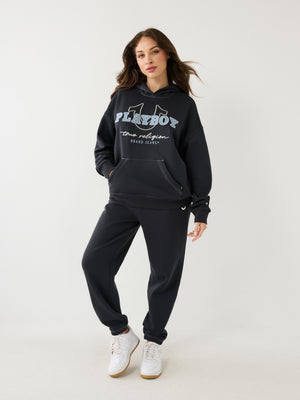 True Religion Playboy Hoodie Fleece Dark Navy-True Religion