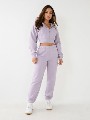 True Religion Full Zip Up Hoodie Lavender Aura-True Religion