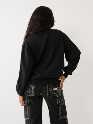 True Religion Oversized Sweater Winged Coal-True Religion