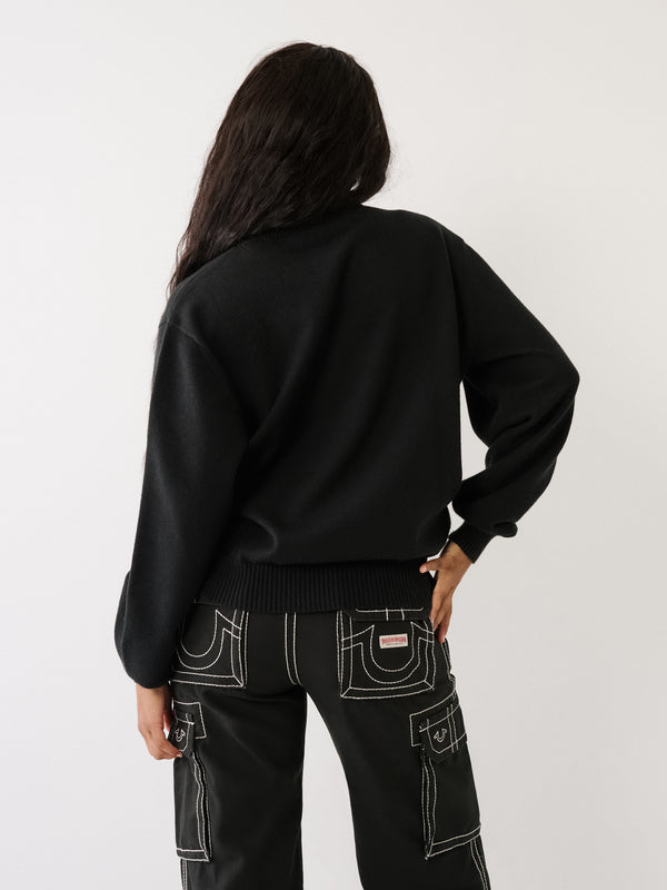 True Religion Oversized Sweater Winged Coal