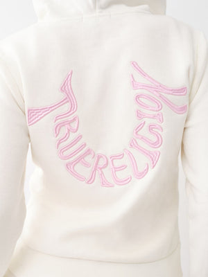 True Religion Jacket Embroidered Classic Hood Rosebud-True Religion