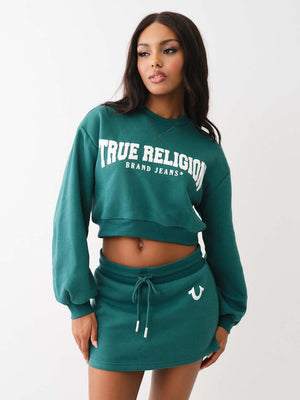 True Religion Sweater Ladies Arch Logo Bayberry-True Religion