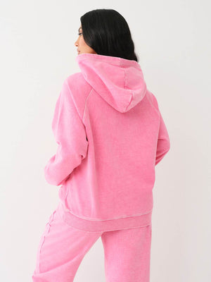 True Religion Washed Hoodie Ladies Magenta-True Religion