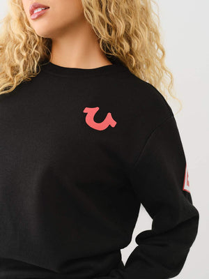 True Religion Anniversary Sweater Ladies Relaxed Jet Black-True Religion
