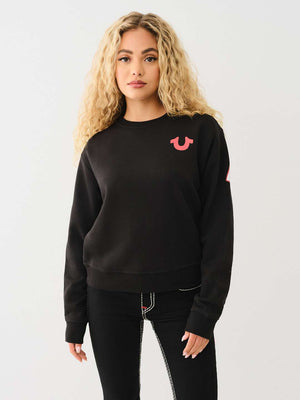 True Religion Anniversary Sweater Ladies Relaxed Jet Black-True Religion