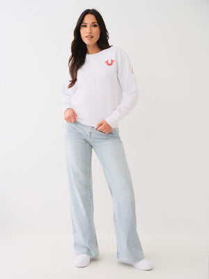 True Religion Anniversary Sweater Ladies Relaxed Optic White-True Religion