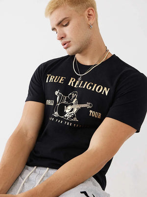 True Religion T-Shirt Metallic Buddha Ss Black