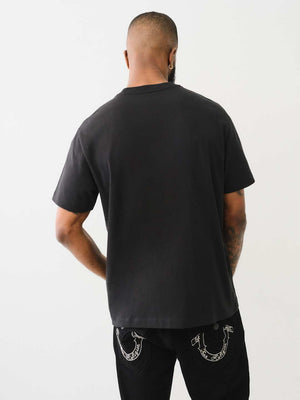 True Religion Crew SS Applique Tee Jet Black-True Religion