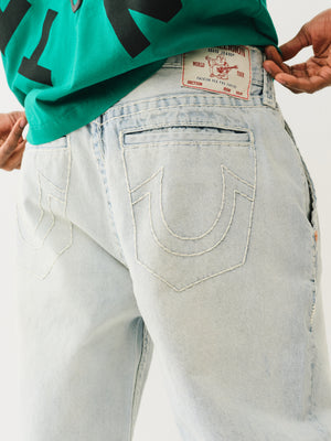 True Religion Blue Collar Super T Bobby 32In Optic Stone Light Wash-True Religion