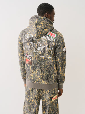 True Religion Patch Buddha Camo Big T Zip Up Buddha Camo-True Religion