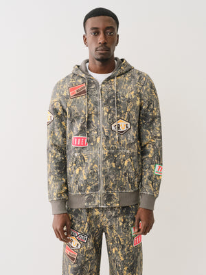 True Religion Patch Buddha Camo Big T Zip Up Buddha Camo-True Religion