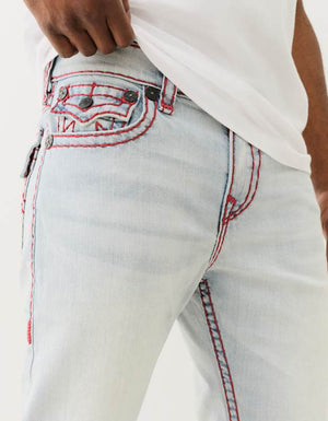 True Religion Rocco Super T Flap 32 In Blue Mariner Wash With Rips