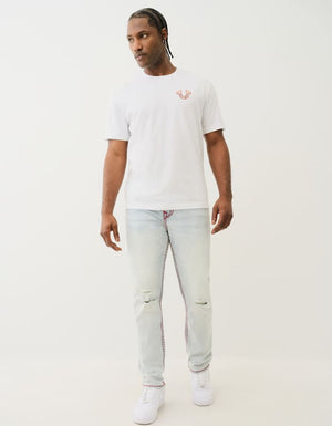 True Religion Rocco Super T Flap 32 In Blue Mariner Wash With Rips