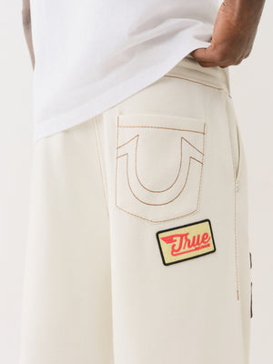 True Religion Patch Big T Baggy Sweatpant Vapor Grey-True Religion