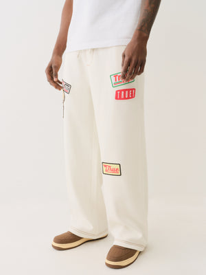 True Religion Patch Big T Baggy Sweatpant Vapor Grey-True Religion