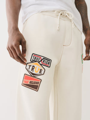 True Religion Patch Big T Baggy Sweatpant Vapor Grey-True Religion